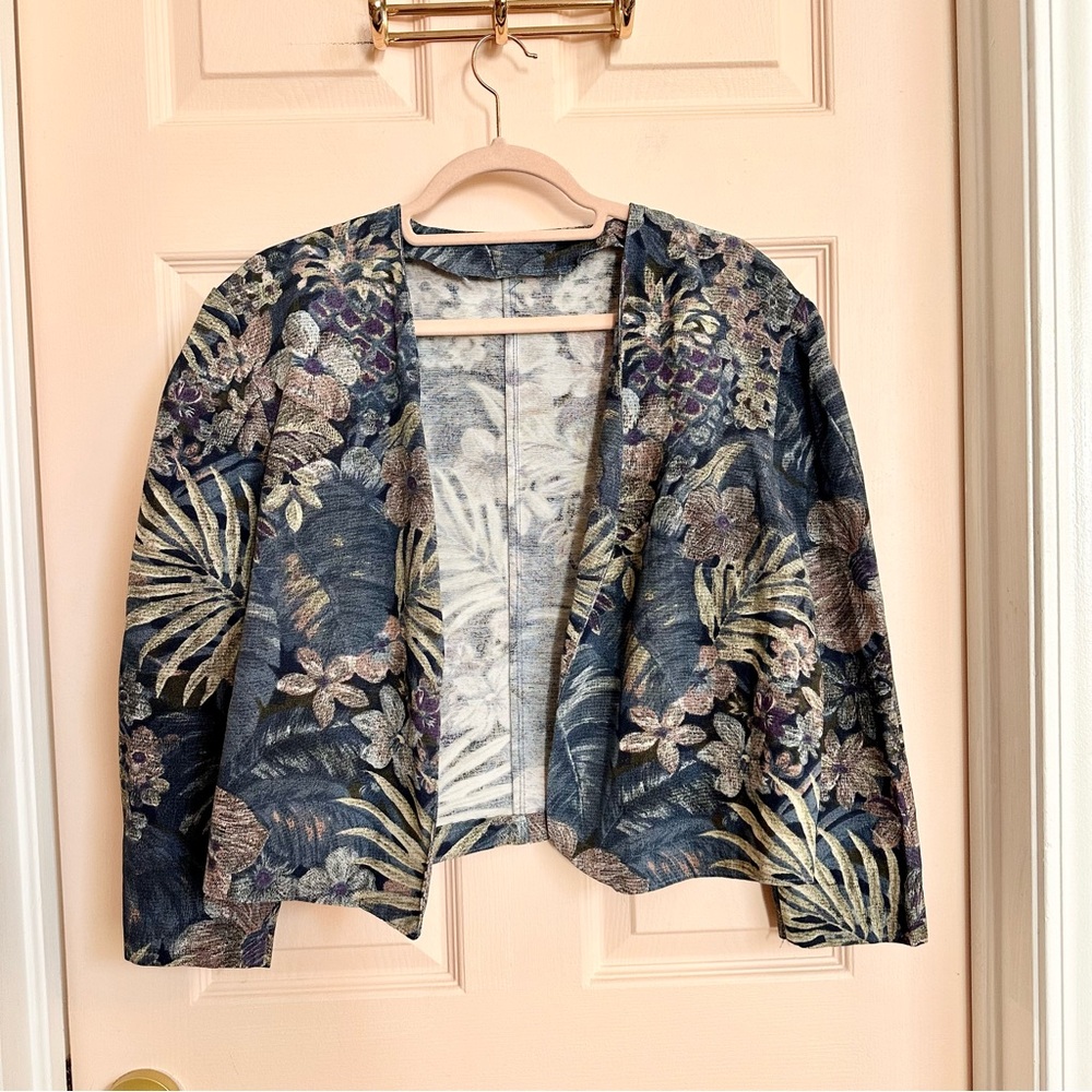 Blue Floral Vintage Tapestry Jacket